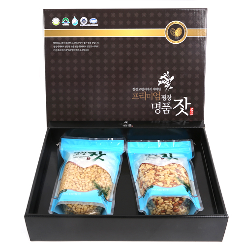 평창잣농원영농조합법인,5호 잣 선물세트 (백잣500g 황잣500g)